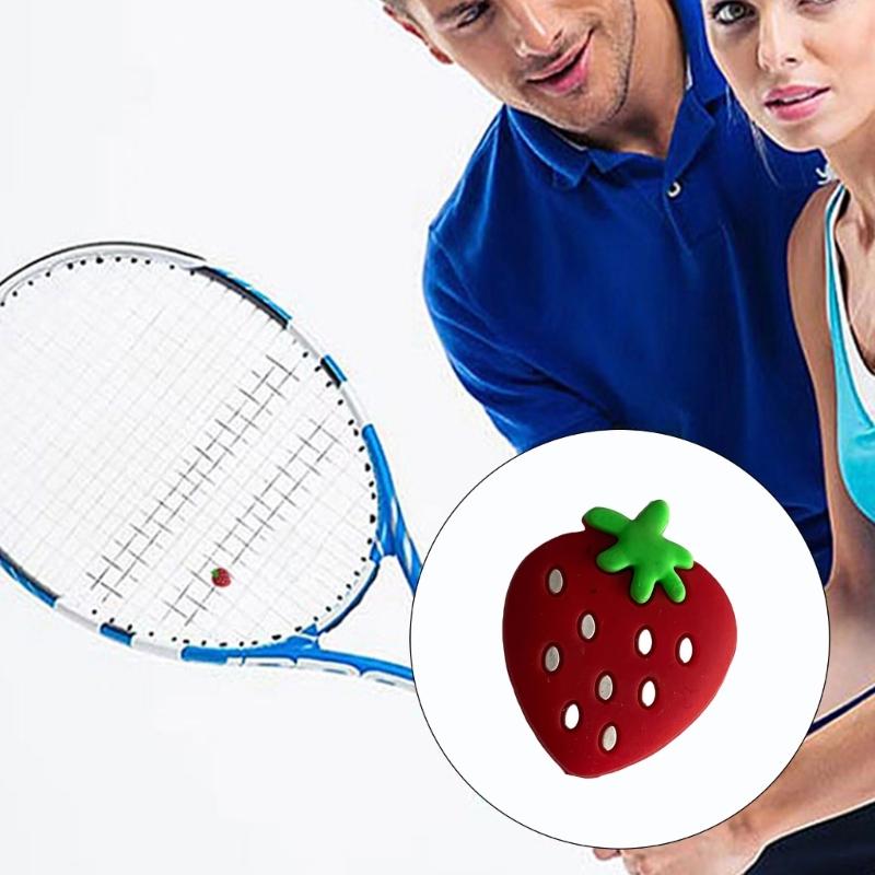 Amortisseurs de vibrations pour raquette de tennis en forme de fraise avec motif dessin animé
