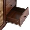 Storage Cabinet Wood Grain Smooth Edge High Stability Sturdy Construction Simple Installation Item Storage