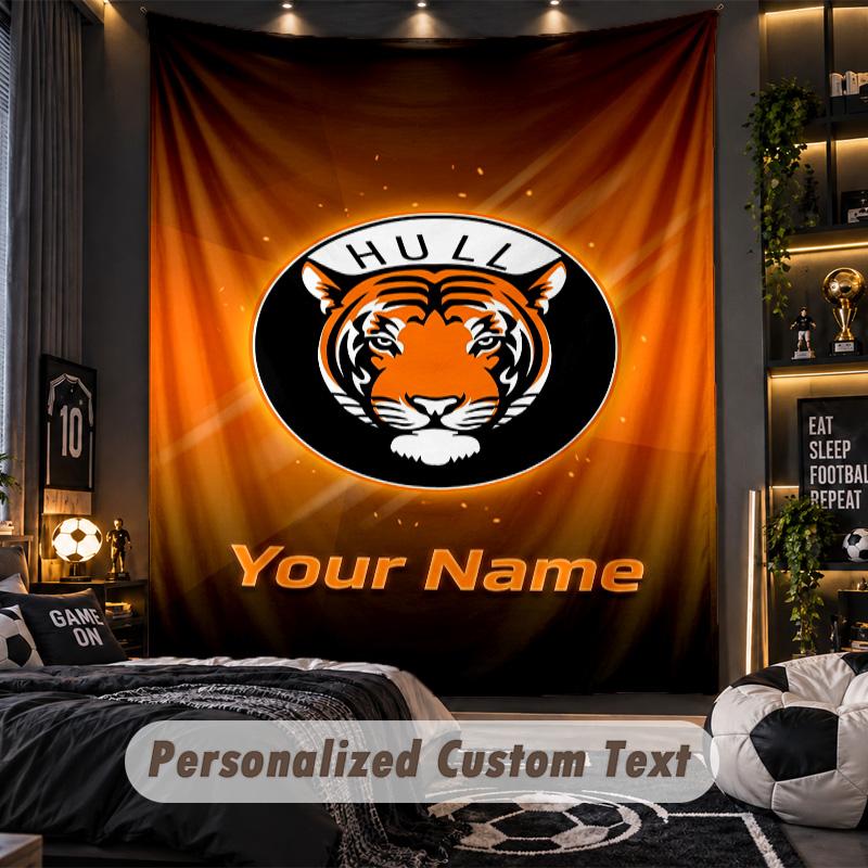 TapestryHull City Custom Name Text Personalized Wall Hanging Tapestry Home Wall Decor