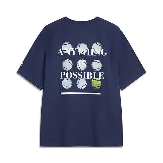 LiNing Sports Life Collection T Shirt Men's Dark Ship Blue AHSV481-3