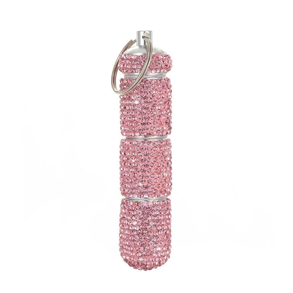 Portable Rhinestone Pill Container Mini Crystal Pill Storage Box Bling Pill Case  Travel Organizer