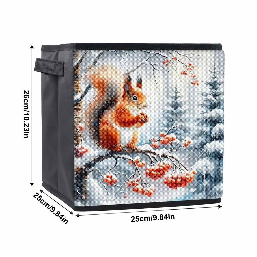 The Squirrel on The Branch 5D Diamond Painting Storage Basket Full Round Drill Mosaic Diamond Embroidery Cross Stitch Kits Home Decor Home Decor