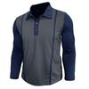 Spring Autumn Men's Contrasting Color Lapel Long Sleeve Button Polo Shirts Mens Casual Polos Tops