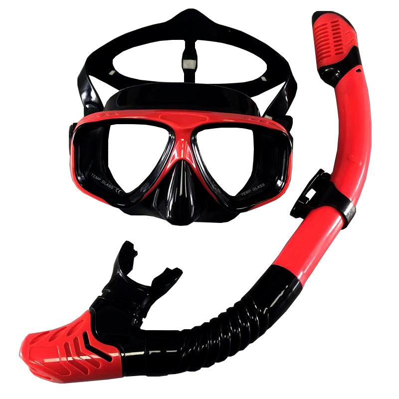 Large Frame HD Anti-Fog Snorkel Set for Adults - Waterproof Diving Mask & Two-Piece Snorkeling Gear