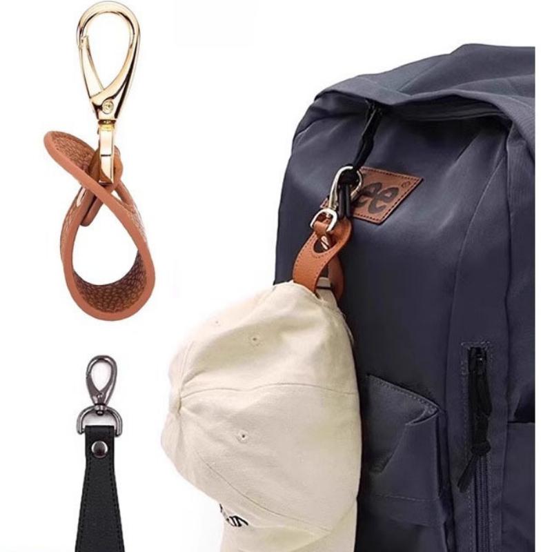 Travel Hat Clip Leather Simple Golf Baseball Hat Clip Summer Hat Strap Towel Glove Storage Wallet Buckle Hands-free Latch Clip