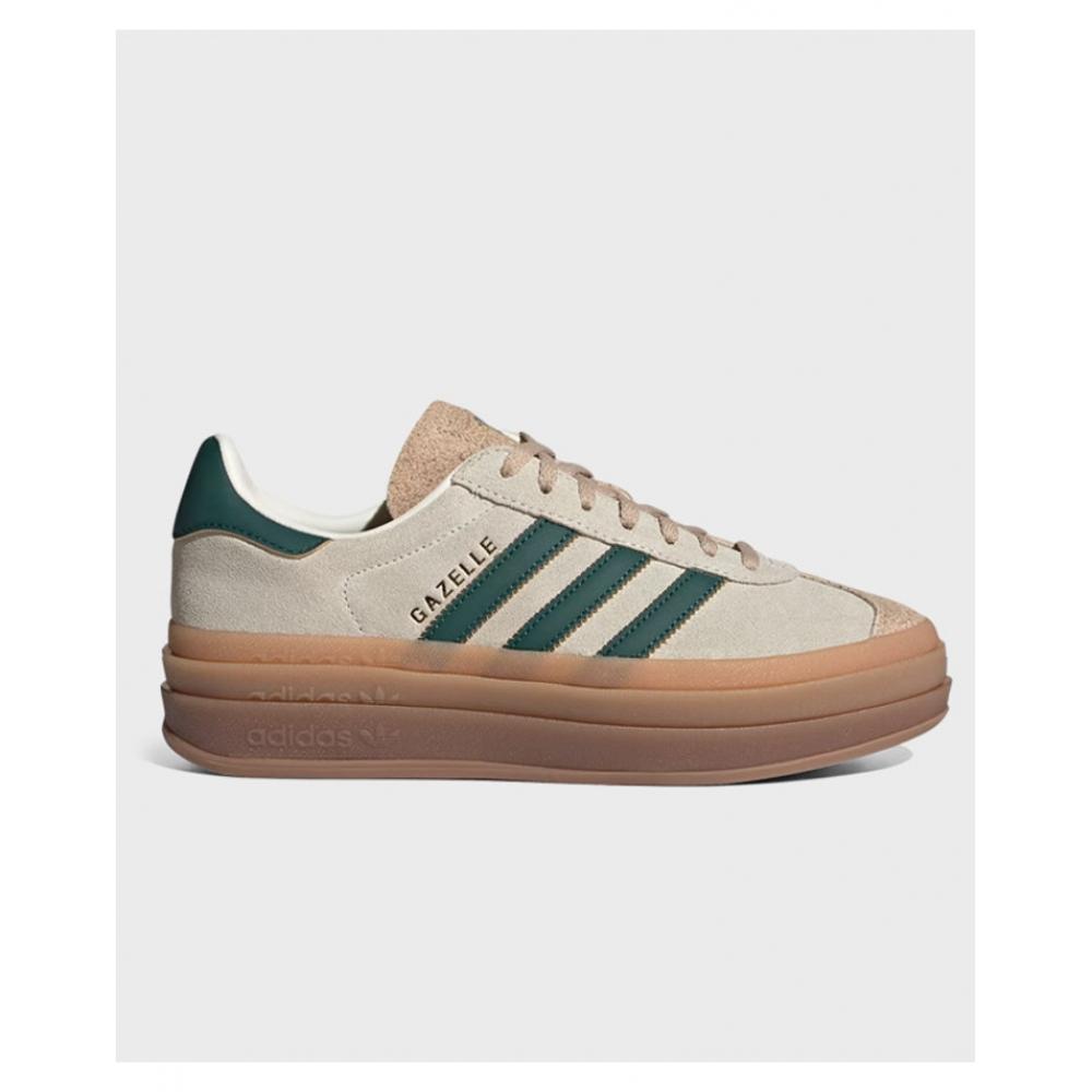 Adidas Womens Ladies Gazelle Bold Sneakers Cream Collegiate 8 Green Id7056