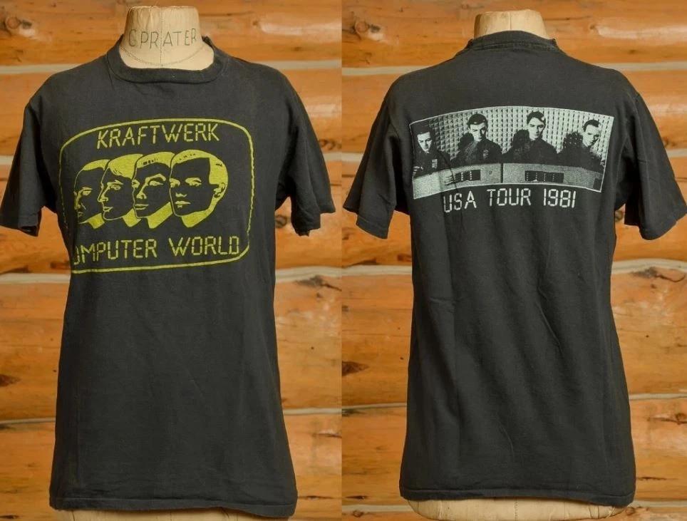 2 Sides Kraftwerk Computer World Tour 1980s Black Cotton S-5XL Shirt XL