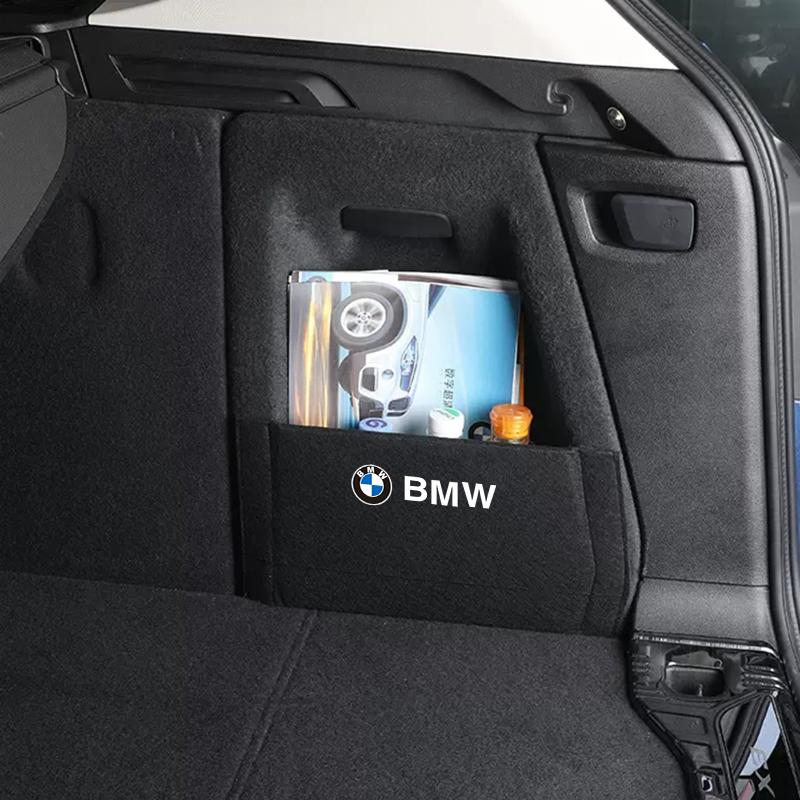 DKHN5 Suede Leather Trunk Storage Divider Partition Side Organizer For BMW 3 4 5 Series X3 X4 G20 F30 G30 F10 G01 G32 G22 F31 Stickers