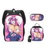 Anime Character School Backpack Set Kids - 3 Piece Bundle With Shoulder Bag Pencil Case 16-inch Laptop Compatible