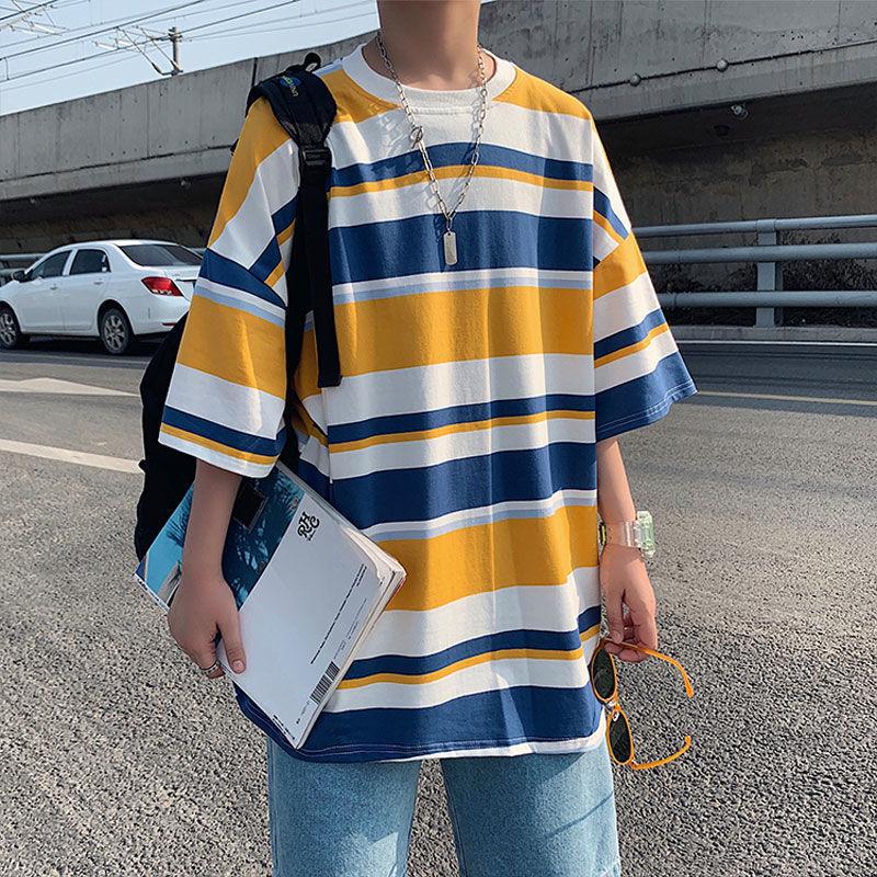 Buy Summer Striped Print Short-sleeved 