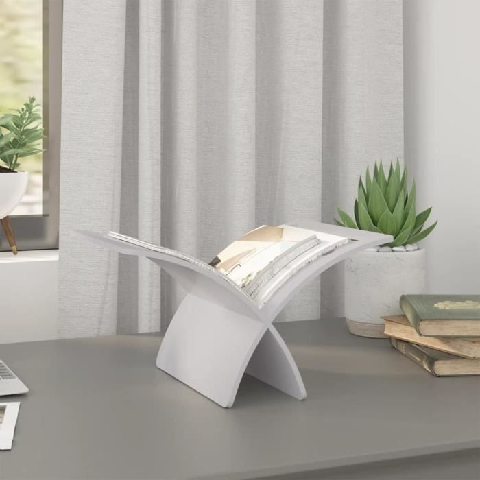 VidaXL Porte-revue en bois Blanc