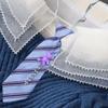 Boys Girls Cute Bear Pearls Chain Striped Necktie Children School Uniform Adjustable Pre Tied Ties for Wedding Parties
