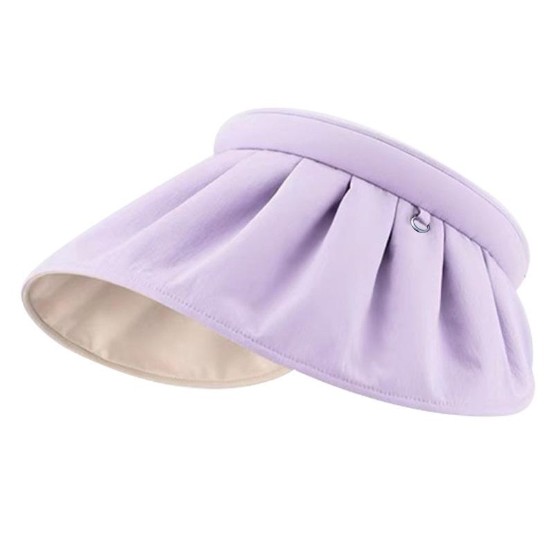 Empty top sun protection hat women's summer visor hat UV protection beach travel sun hat cycling face cover shell hat