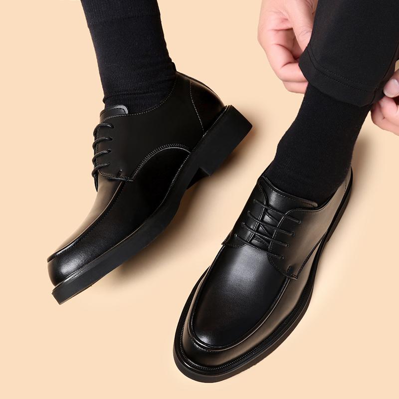 Men Wedding Leather Luxury Brand Lace-Up Business Men's Dress Pointed Casual Youth British Style Spring 2024 New Arrivals Shoes