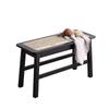 Rattan Weaving Solid Wood Bench - Nordic Shoe Stool for Living Room & Dining