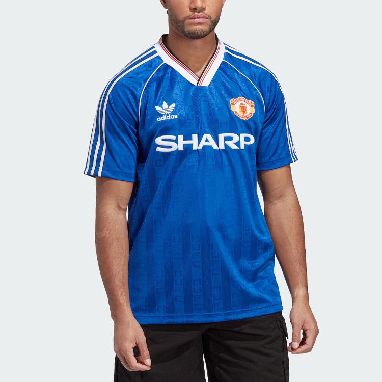 Adidas Originals Manchester United 1988-90 Third Kit Retro Football Shirt Men Tops Academy-Blue IP5544