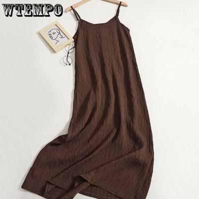 Large Size Camisole Dress Sleeveless Dress Summer Solid Color Inside The Camisole Dress Loose Over The Knee Dress