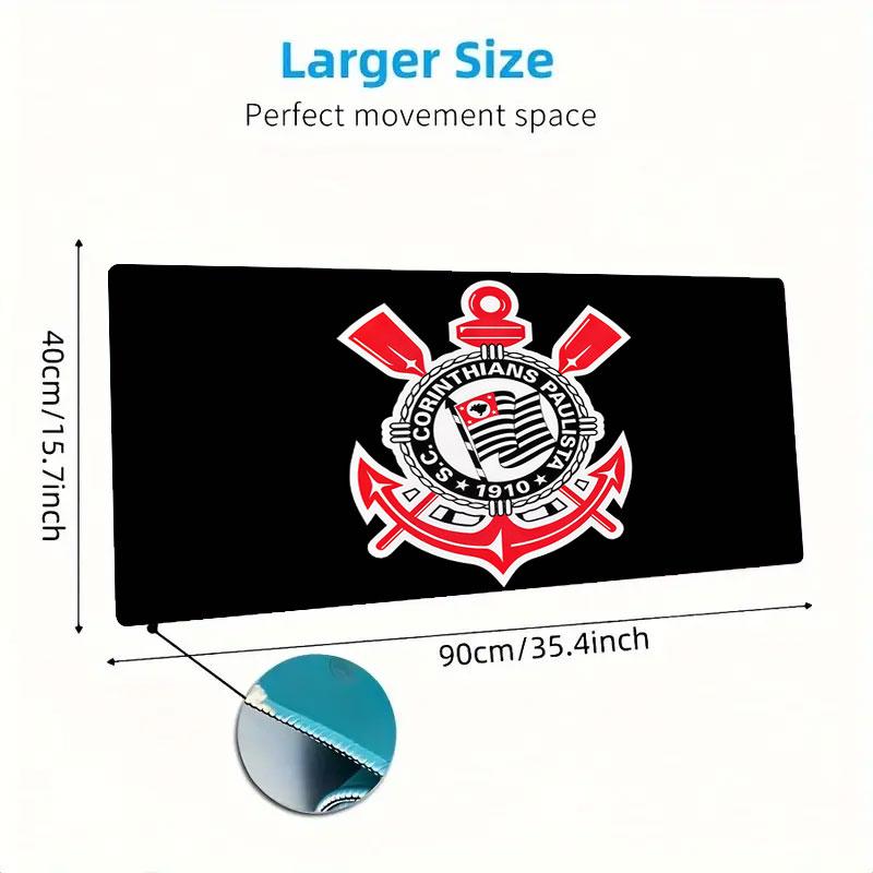 Sport Club Corinthians Paulista Mouse Pad, Large Gaming Desk Mat, Non-slip XXL Mousepad for Laptop & Tablet, Mini PC Playmat with Stitched Edges