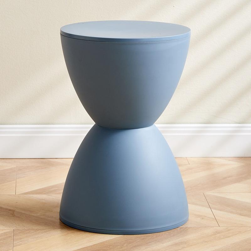 Hourglass Round Stool, Shoe Changing Stool - Colorful Geometric Aesthetics Design, Suitable for Modern Style Home Decor