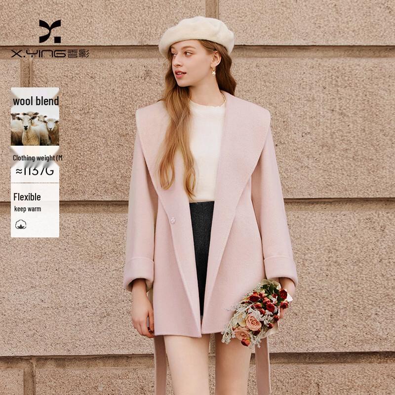 Women s Double-Faced Wool Belted Hooded Coat XL