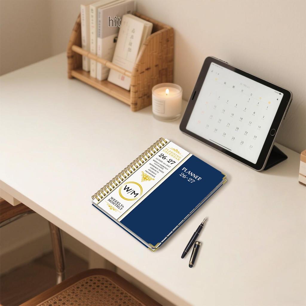 In Stock A5 Cross-border English Notebook 2026-27 Daily Planner with Customizable Coil Binding
