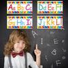 Outus 12 Pcs Alphabet Bulletin Board Strips Set Alphabet Line ABC Banner Number Line Border Posters for Classroom Wall Including Adhesive Dots for