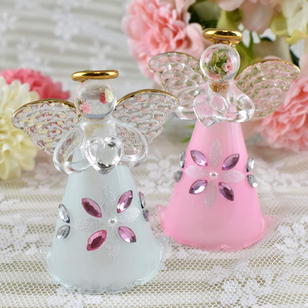 Fourcart Cute Handmade Glass Little Prima Angel Bell Set of 6