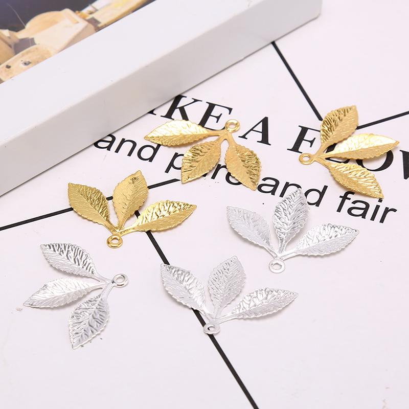 50 Stück/Set Vintage Blatt Filigran Wraps Verbinder Metall Handwerk DIY Schmuckherstellung