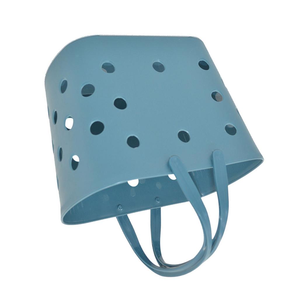 Shower Storage Basket Portable Handle Versatile Hollow Design Bath Storage Basket Organizer Bin for