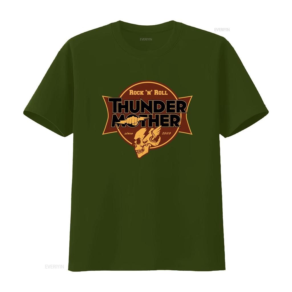Thundermother Band Rock n Roll T Shirt Black All Sizes S 5XL with Bold Skull Lightning Design vintage Washed Comfortable