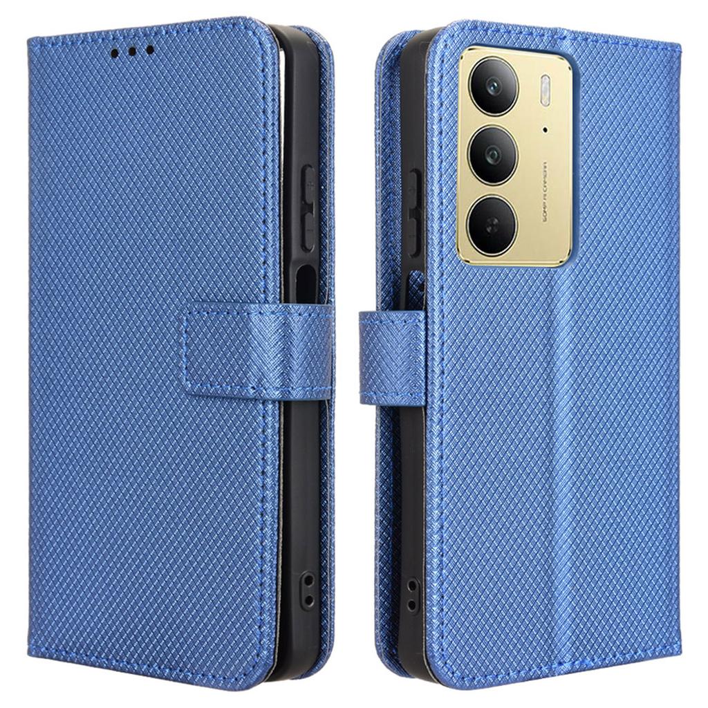 For Realme 14x 5G/C75 4G/V60 Pro 5G Case PU Leather Diamond Texture Wallet Phone Cover
