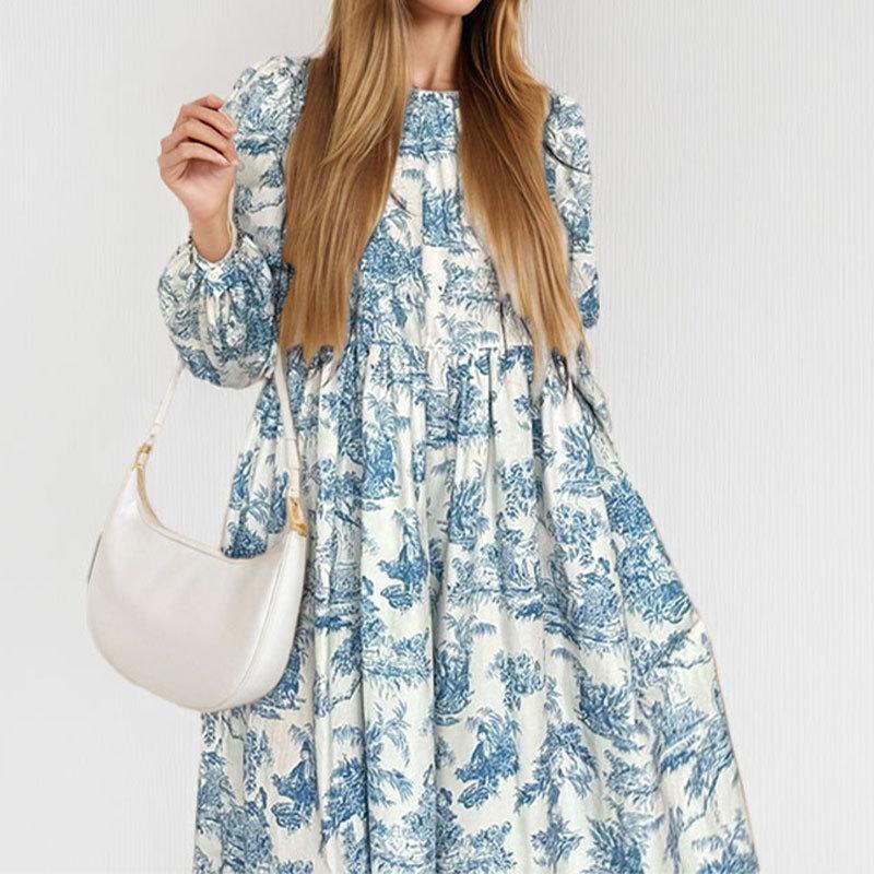 

New Spring Women s Clothing Elegant Commuter Style Simple Floral Dress for Women S