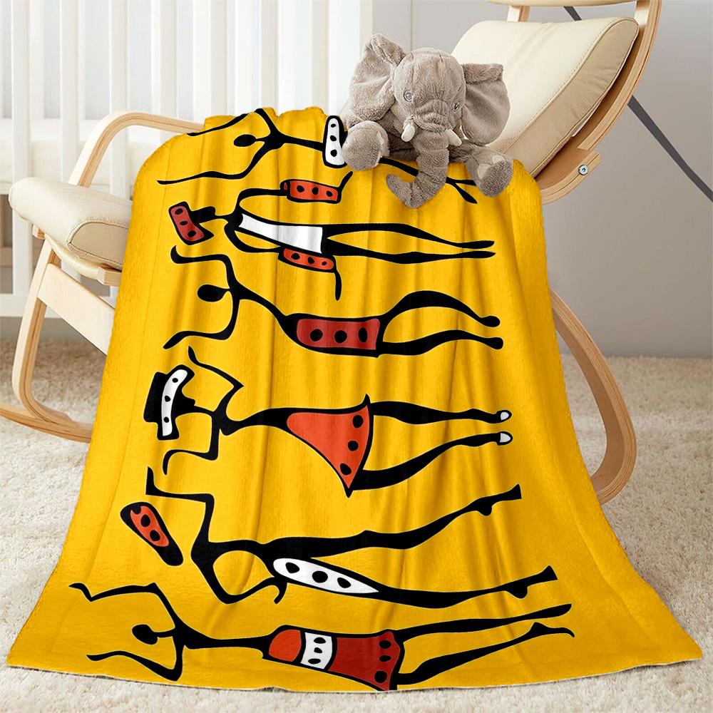 African Style Blanket Warmthful Decor Perfect for Sofa Bed Bedding All-Season Use Playful Design Gifts For Family Or Friends