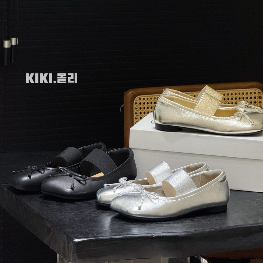 Summer silver Mary Jane shoes 2025 new retro flat-bottomed niche design ballet flat-bottomed casual shoes