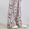 Women's Retro Rose High Waist Wide Leg Striped Pants - Summer 2025 Collection