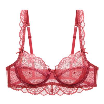 Ultra-Thin Transparent Lace Plus Size Bra - Anti-Sagging, Minimizing Effect for Big Busts