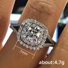 Luxury Lady's Finger Rings with Brilliant Crystal Good Quality Accessories for Wedding Ceremony Trendy Jewelry for Women