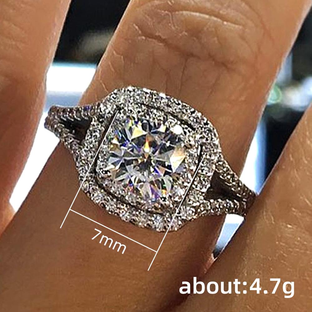 Luxury Lady's Finger Rings with Brilliant Crystal Good Quality Accessories for Wedding Ceremony Trendy Jewelry for Women