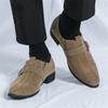 Fashion New Men's Pointed Faux Suede Leather Shoes Designer Monk Strap Loafers Formal Wedding Prom Dress Homecoming Footwear