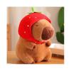 Capybara Plush,8.6 Inch Cute Strawberry Hat Capybara,soft Capybara Doll Gift, Soft Brown Capybara Plush Pillow,stuffed Capybara Gift,home Decoration