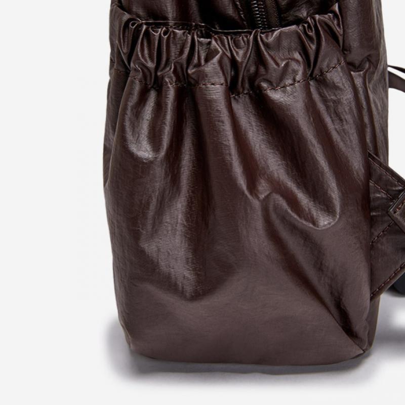 By ESquire Women S Lennie gloSSy Shirring Backpack Brown
