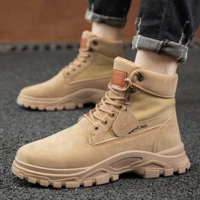 Autumn and Winter High Top Martin Boots Men's Fashion All-match Tooling Boots Travel Hiking Shoes