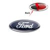11.3~22.5cm Metal Car Front Hood Emblem Rear Trunk Badge Cover Blue Edge Sticker For Ford Fiesta Mondeo Focus Fusion Escape