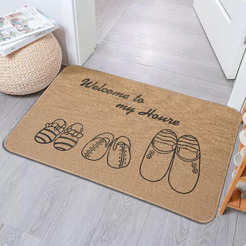 Entrance Mat Linen Carpet Living Room Mat Entrance Door Mat Household Non Slip Foot Mat