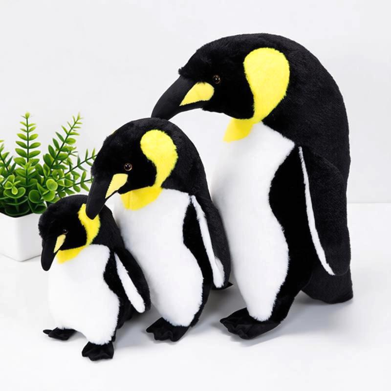Fluffy Penguin Plush Toy Soft Emperor Penguin Doll Realistic Antarctic Bird Stuffed Toy Comfortable Animal Pillow Birthday Gift