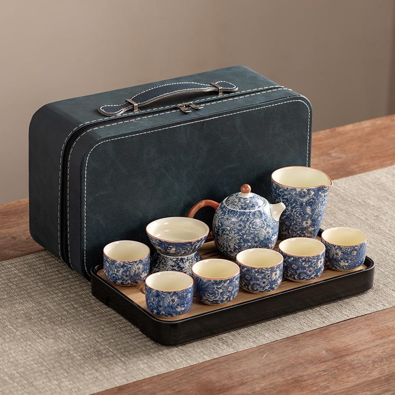 Dragon Egg Teapot Huang Ru Kiln Travel Kung Fu Tea Set Household Portable Teacup Teapot Light Luxury Business Gifts