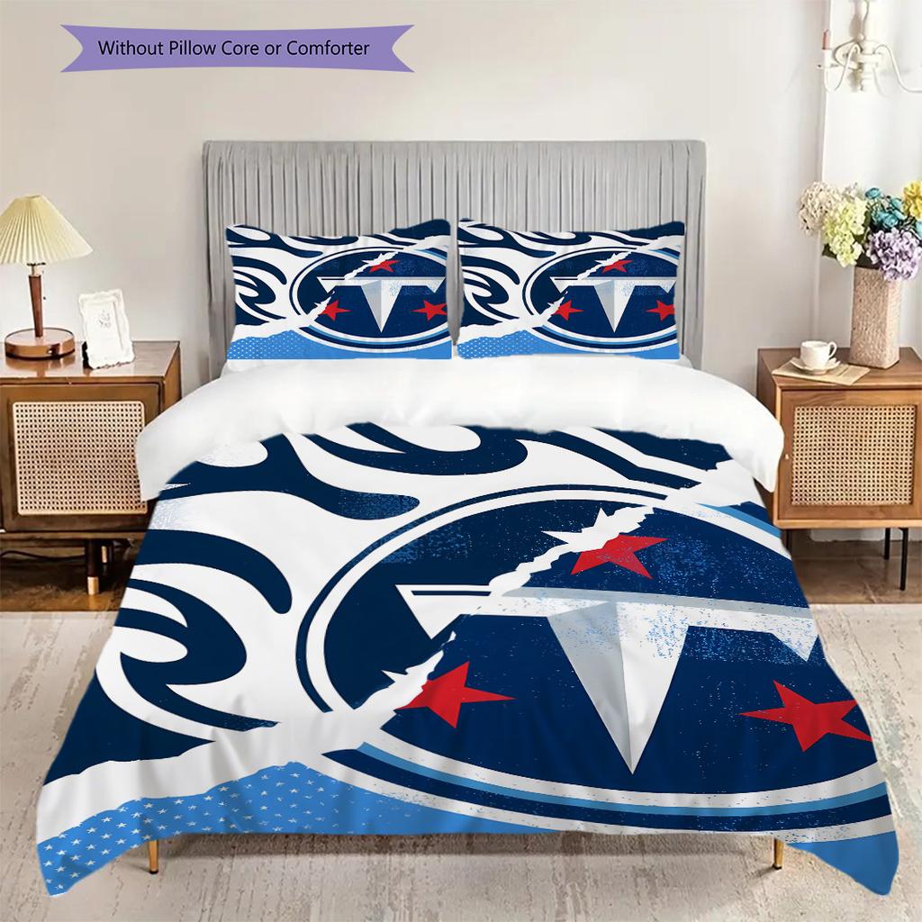 Set Copripiumino Trapuntato con Fantasia Tennessee Titans Federa Decorazione per la Casa Regalo di Compleanno (1 * copripiumino + 2 * federa, senza nucleo)