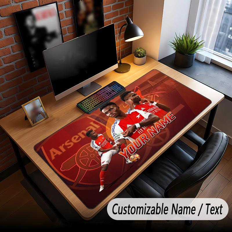 Large Mouse Pad Bukayo Saka Print Custom Name Text Desk Mat for Office Gaming