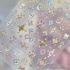 Bohemian Pattern Colorful Love Moon Pearl Crystal Rhinestone 5D Nail Art Sticker Self Adhesive Decoration Manicure Decal