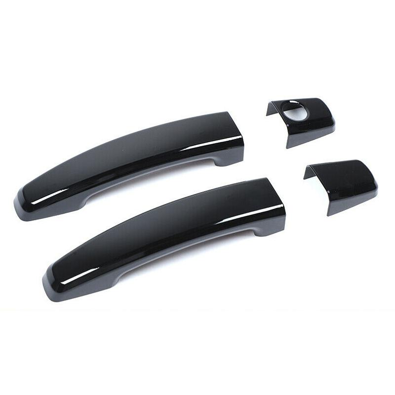 1 Pair Car Exterior Left Right Side Door Handle Cover Trim Cap Set Fit for Chevrolet Camaro 2010-2012 2013 2014 2015 Black ABS